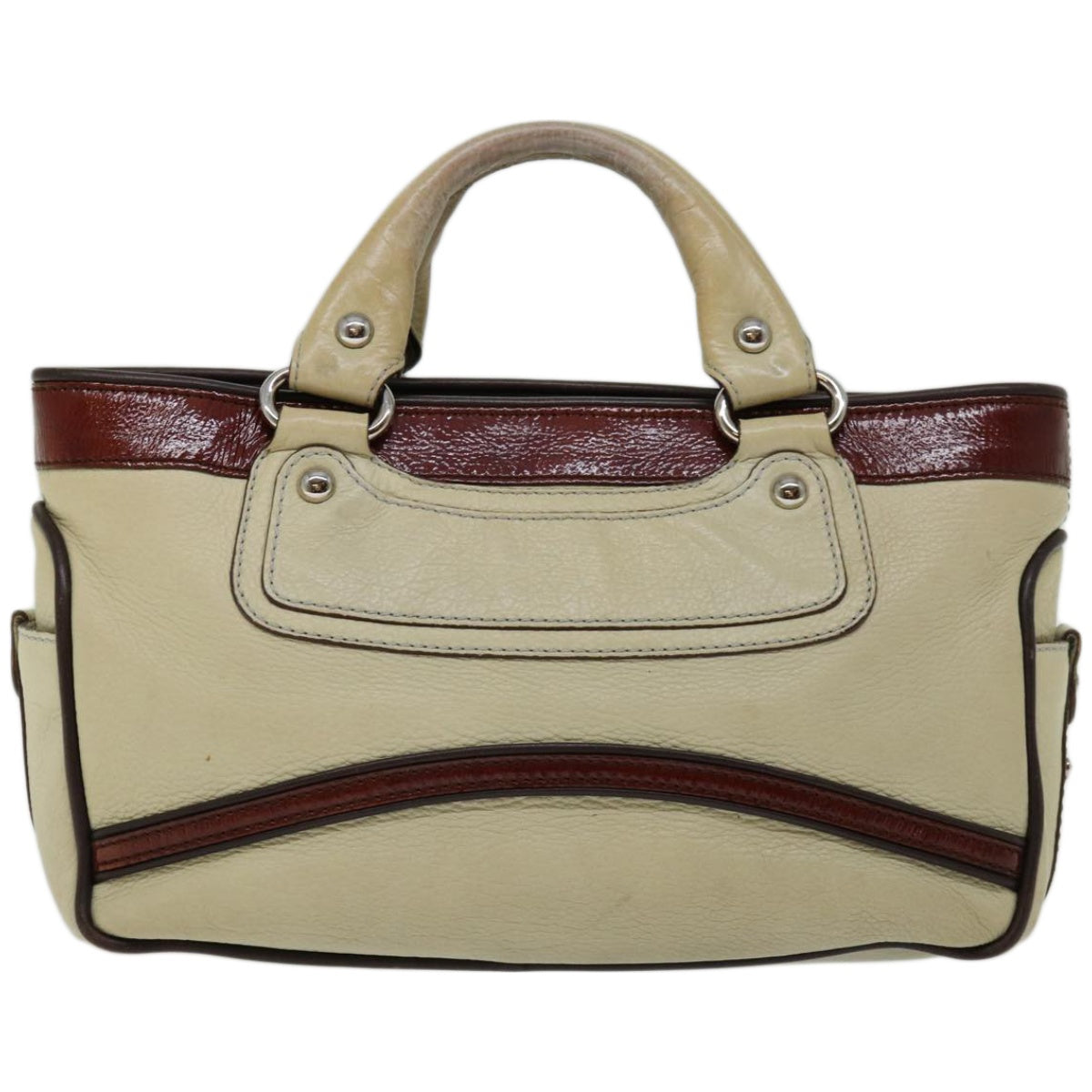 Luxury CELINE Hand Bag Leather Beige  12047