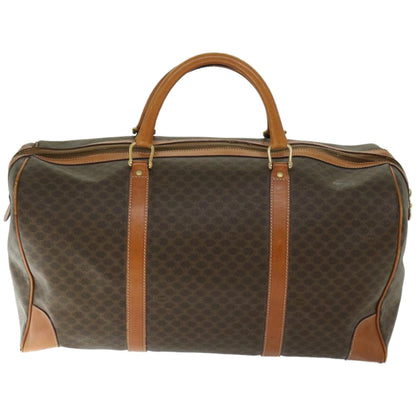 Luxury CELINE Macadam Canvas Boston Bag PVC Brown  12095