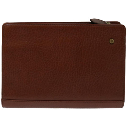 Luxury BurberrySs Clutch Bag Leather Brown Auth bs12180