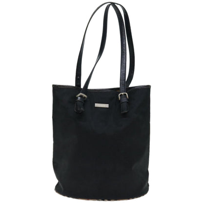Luxury BurberrySs Nova Check Blue Label Shoulder Bag Nylon Beige Black Auth bs12222