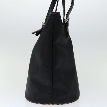 Luxury BurberrySs Nova Check Blue Label Shoulder Bag Nylon Beige Black Auth bs12222