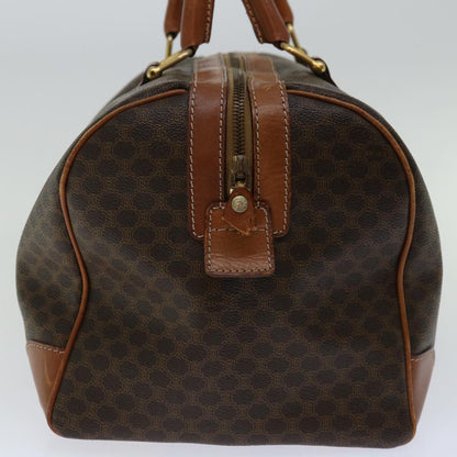 Luxury CELINE Macadam Canvas Boston Bag PVC Brown  12321