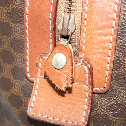 Luxury CELINE Macadam Canvas Boston Bag PVC Brown  12321