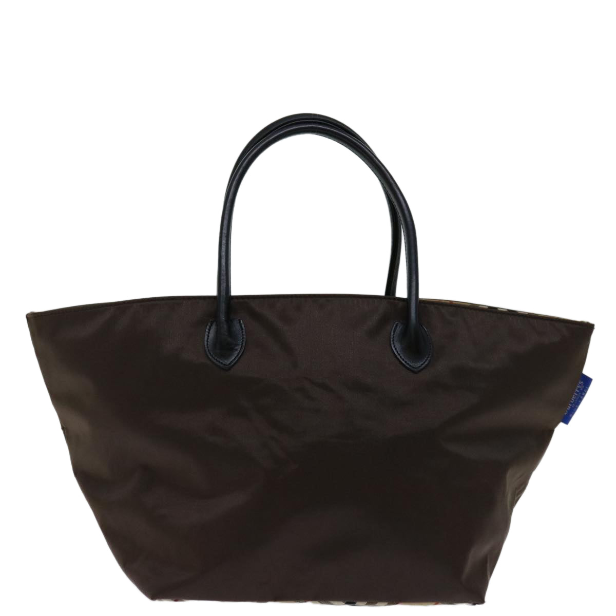 Luxury BurberrySs Blue Label Hand Bag Nylon Brown Auth bs12550