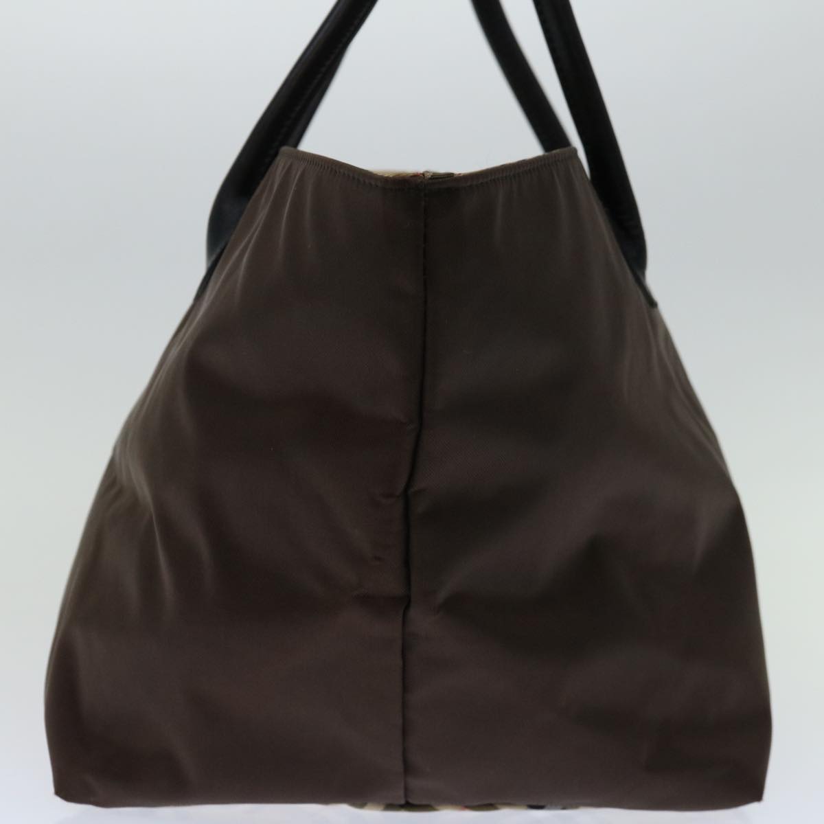 Luxury BurberrySs Blue Label Hand Bag Nylon Brown Auth bs12550