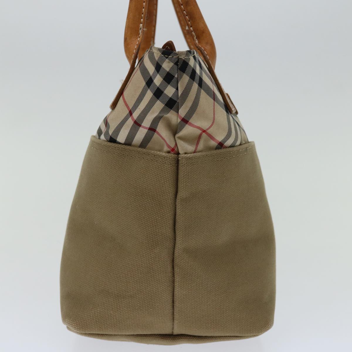 Luxury BurberrySs Blue Label Hand Bag Canvas Beige Auth bs12583