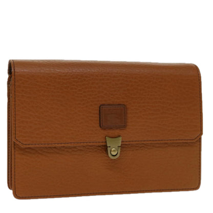 Luxury BurberrySs Clutch Bag Leather Brown Auth bs12584