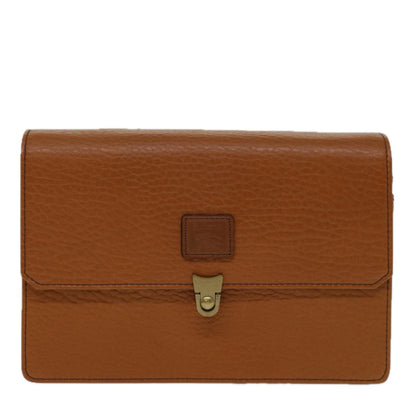 Luxury BurberrySs Clutch Bag Leather Brown Auth bs12584