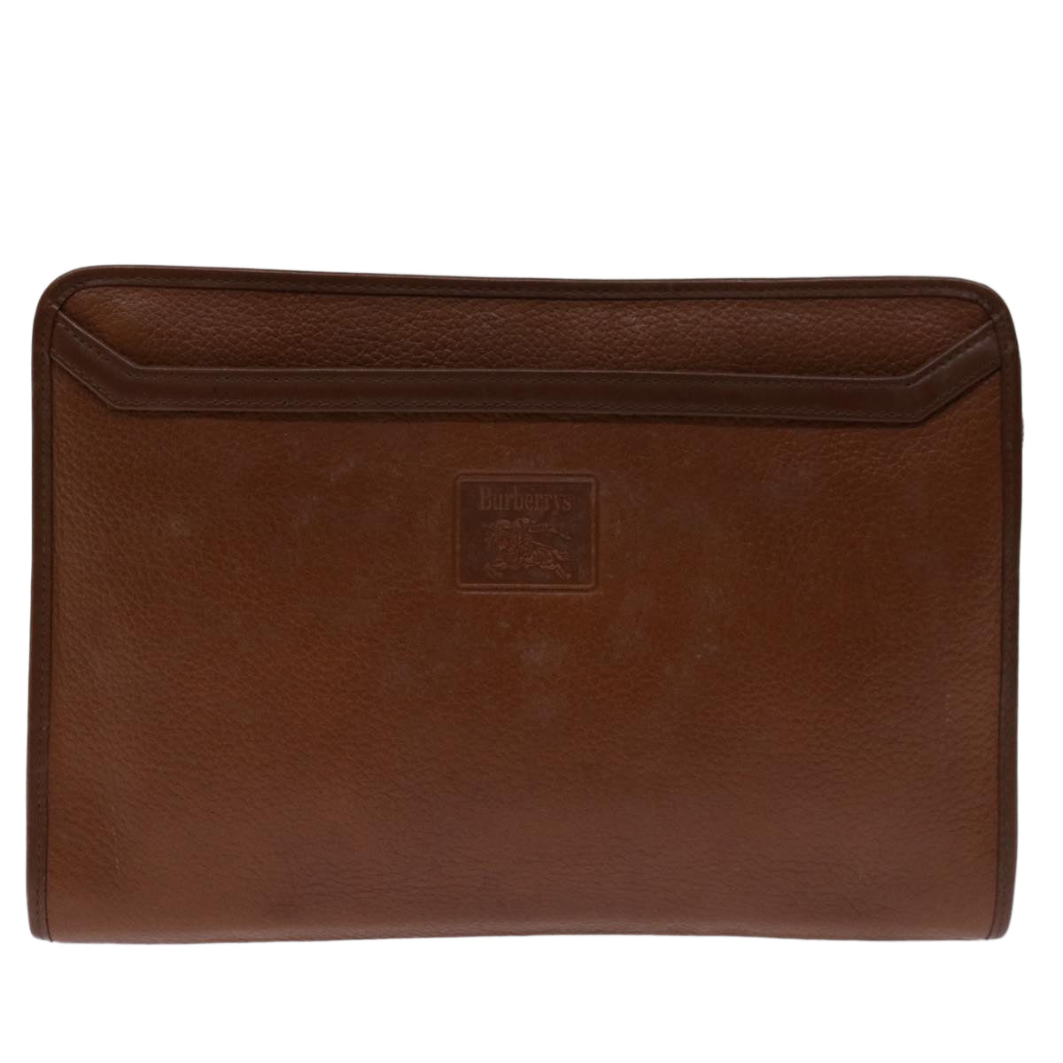 Luxury BurberrySs Clutch Bag Leather Brown Auth bs12585