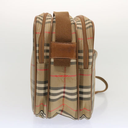 Luxury BurberrySs Nova Check Shoulder Bag Canvas Beige Auth bs12602