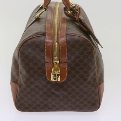 Luxury CELINE Macadam Canvas Boston Bag PVC Brown  12753