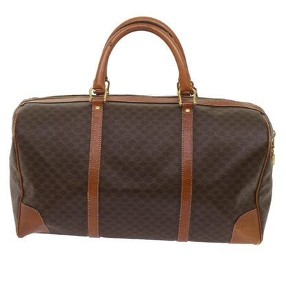Luxury CELINE Macadam Canvas Boston Bag PVC Brown  12754