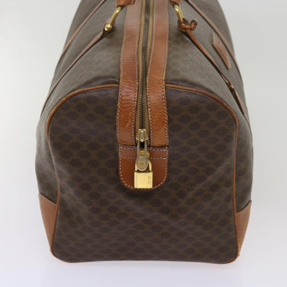 Luxury CELINE Macadam Canvas Boston Bag PVC Brown  12754