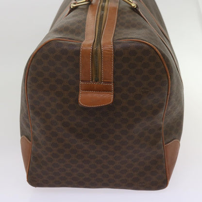 Luxury CELINE Macadam Canvas Boston Bag PVC Brown  12755