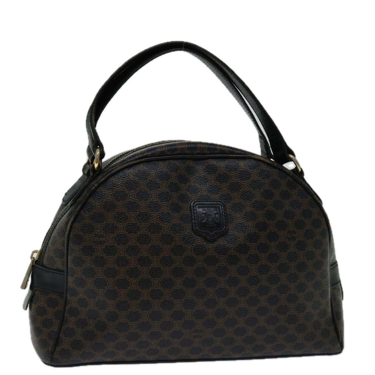 Luxury CELINE Macadam Canvas Hand Bag PVC Brown Black  12763