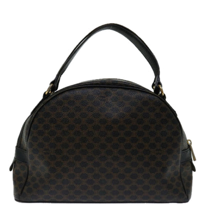 Luxury CELINE Macadam Canvas Hand Bag PVC Brown Black  12763