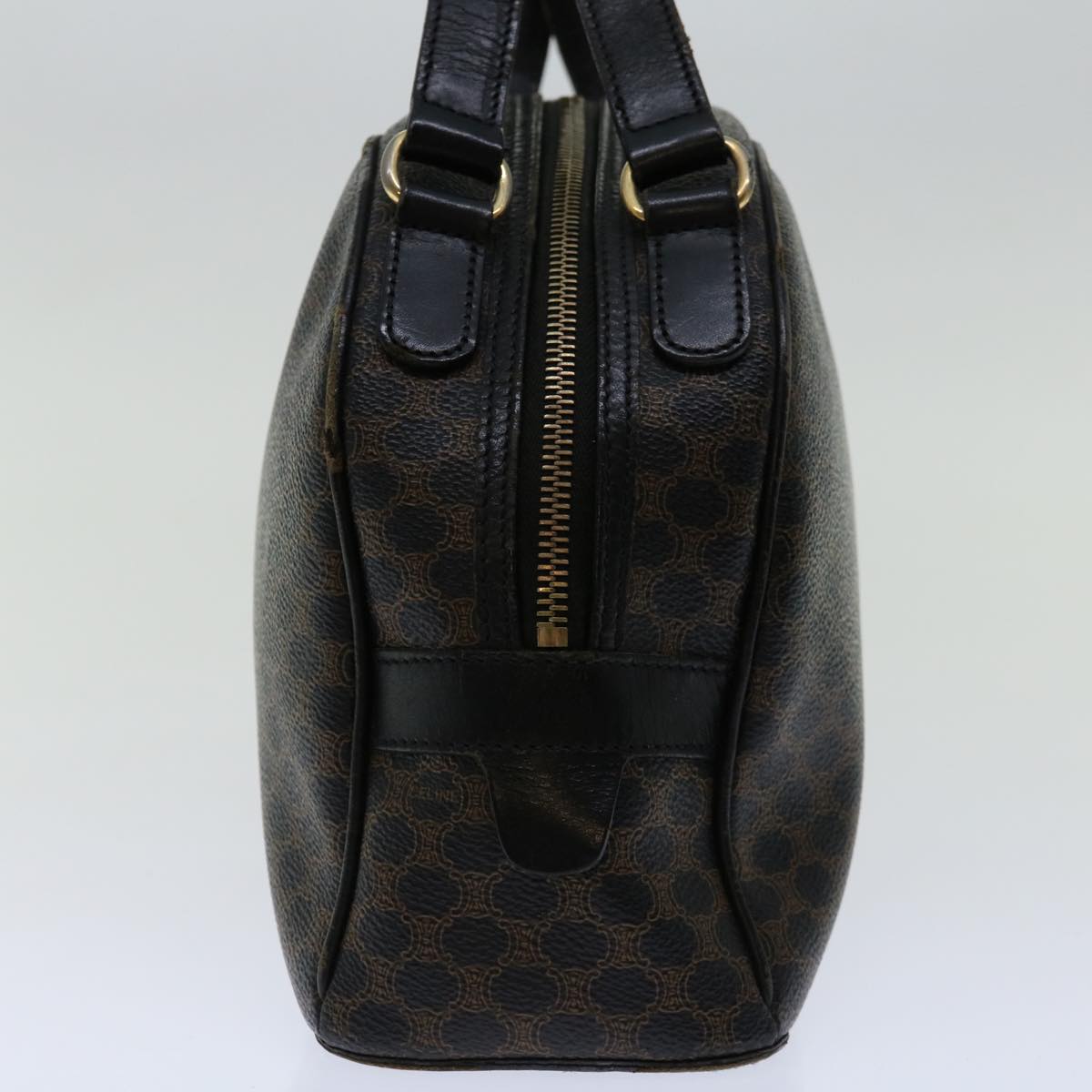Luxury CELINE Macadam Canvas Hand Bag PVC Brown Black  12763