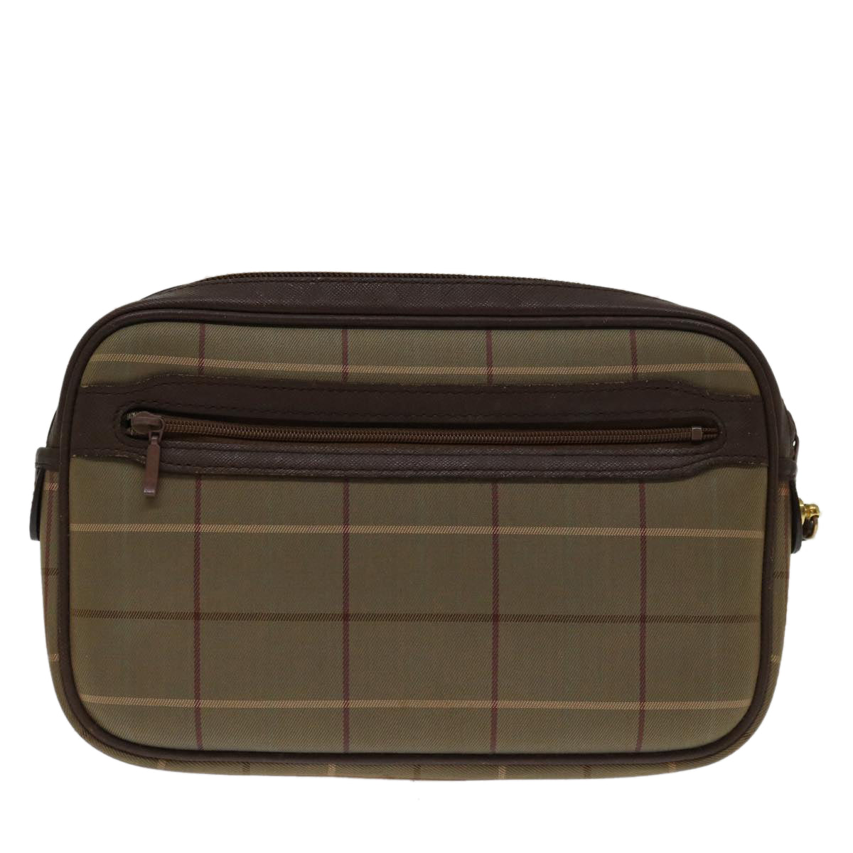 Luxury BurberrySs Nova Check Clutch Bag Canvas Beige Auth bs12786