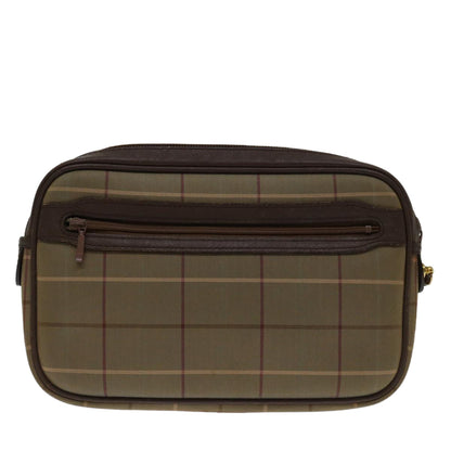 Luxury BurberrySs Nova Check Clutch Bag Canvas Beige Auth bs12786