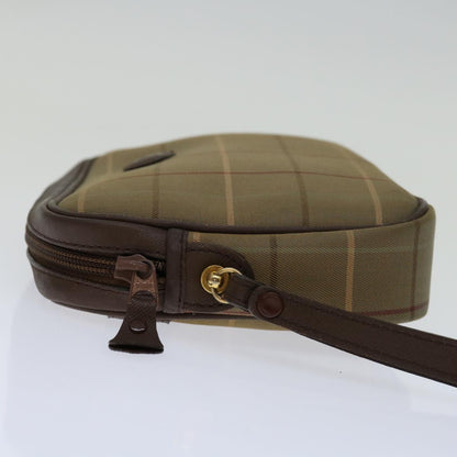 Luxury BurberrySs Nova Check Clutch Bag Canvas Beige Auth bs12786