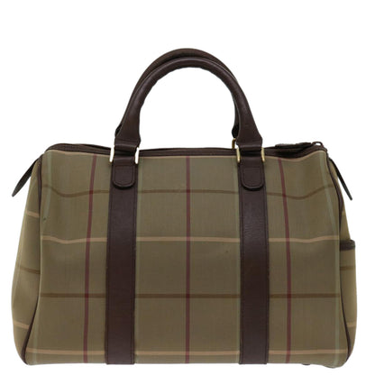 Luxury BurberrySs Nova Check Hand Bag Canvas Beige Auth bs12789