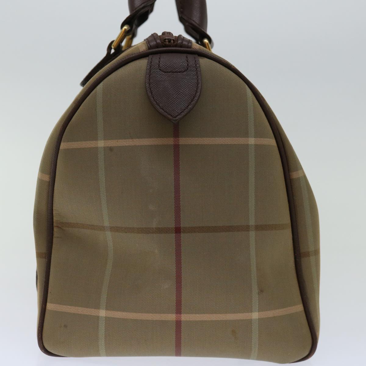 Luxury BurberrySs Nova Check Hand Bag Canvas Beige Auth bs12789