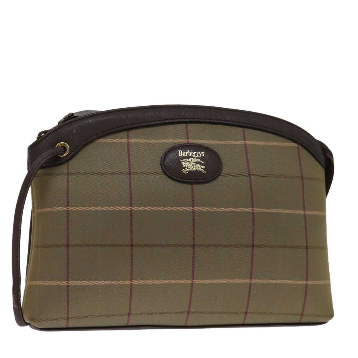 Luxury BurberrySs Nova Check Clutch Bag Canvas Beige Auth bs12794