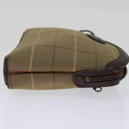 Luxury BurberrySs Nova Check Clutch Bag Canvas Beige Auth bs12794