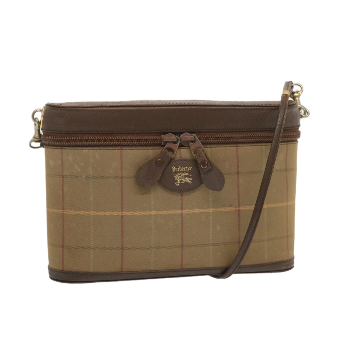Luxury BurberrySs Nova Check Shoulder Bag Canvas Beige Auth bs12797