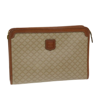 Luxury CELINE Macadam Canvas Clutch Bag Beige  12903