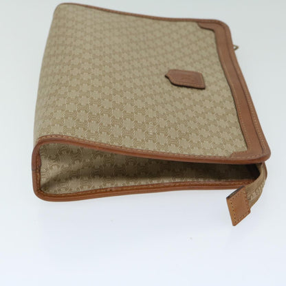 Luxury CELINE Macadam Canvas Clutch Bag Beige  12903