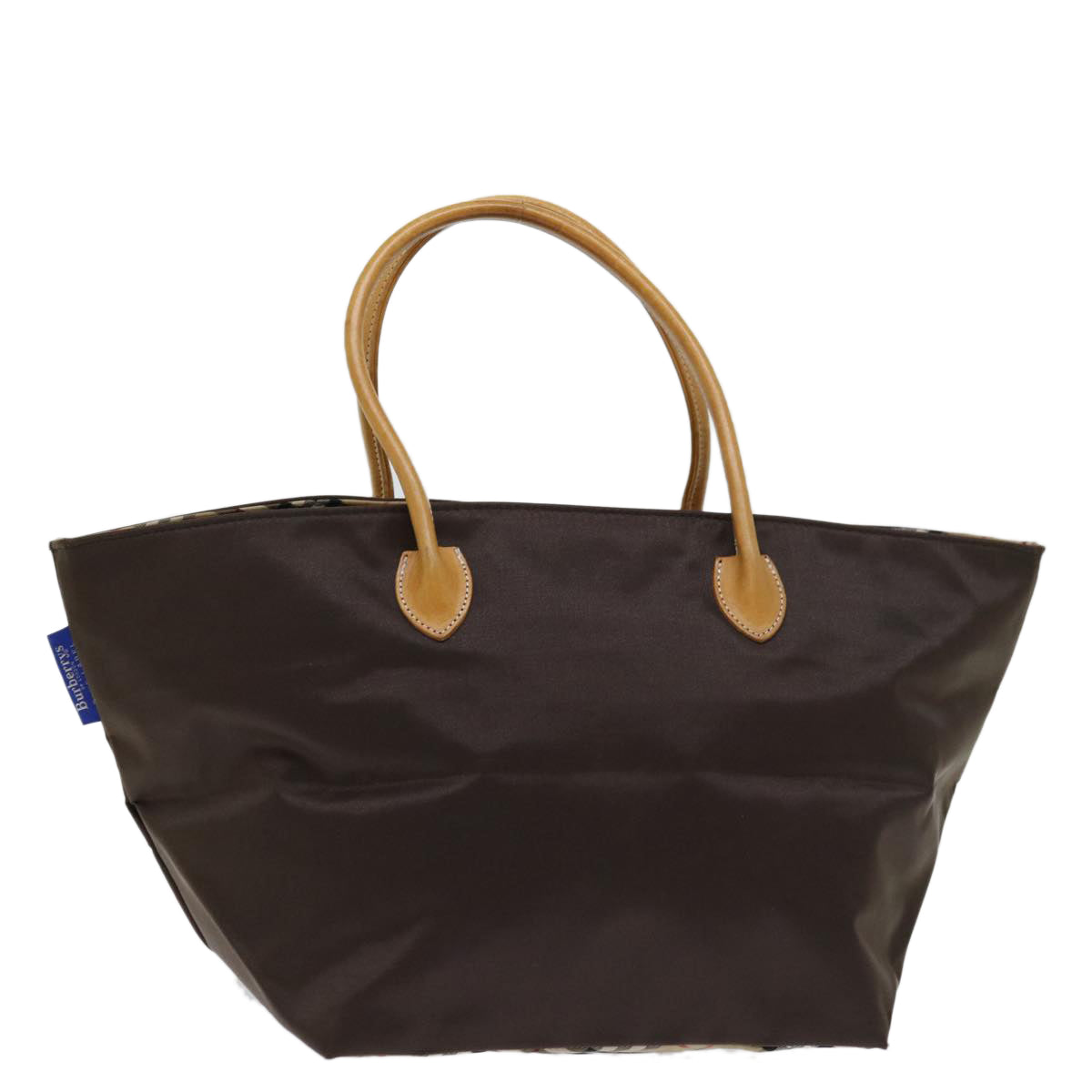 Luxury BurberrySs Nova Check Blue Label Tote Bag Nylon Brown Auth bs12913