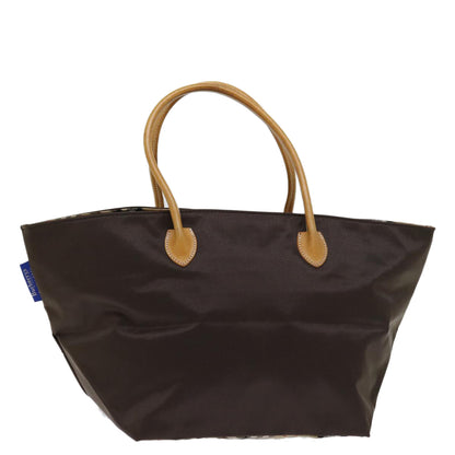 Luxury BurberrySs Nova Check Blue Label Tote Bag Nylon Brown Auth bs12913