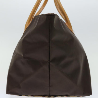 Luxury BurberrySs Nova Check Blue Label Tote Bag Nylon Brown Auth bs12913