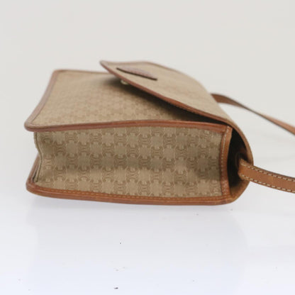 Luxury CELINE Macadam Canvas Shoulder Bag Beige  12923