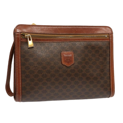 Luxury CELINE Macadam Canvas Clutch Bag PVC Brown  13124