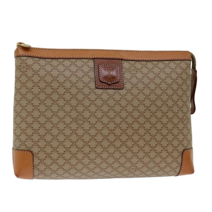 Luxury CELINE Macadam Canvas Clutch Bag Beige  13268