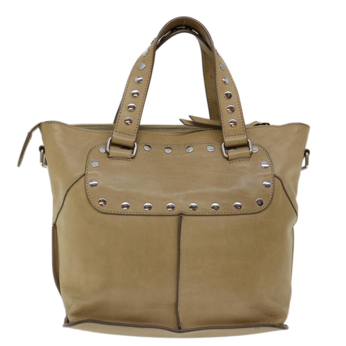 Luxury CELINE Hand Bag Leather Beige  13273