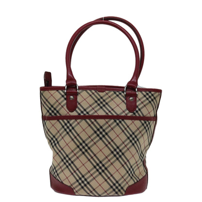 Luxury Burberry Nova Check Shoulder Bag Canvas Beige Auth bs13392