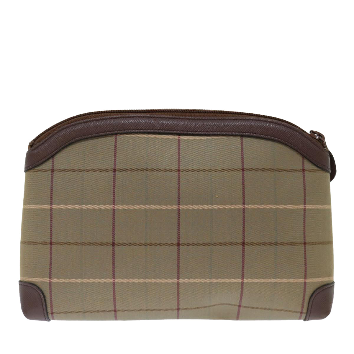 Luxury BurberrySs Nova Check Clutch Bag Canvas Brown Auth bs13397