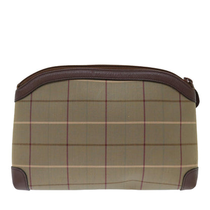 Luxury BurberrySs Nova Check Clutch Bag Canvas Brown Auth bs13397