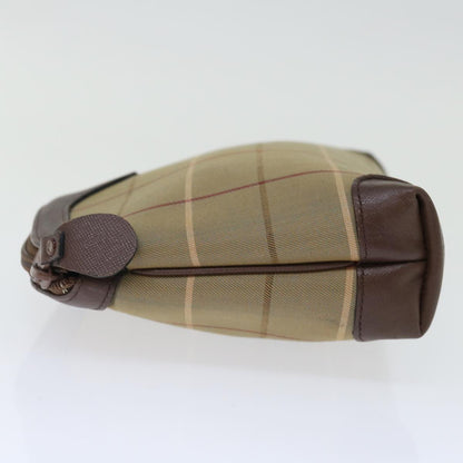 Luxury BurberrySs Nova Check Clutch Bag Canvas Brown Auth bs13397
