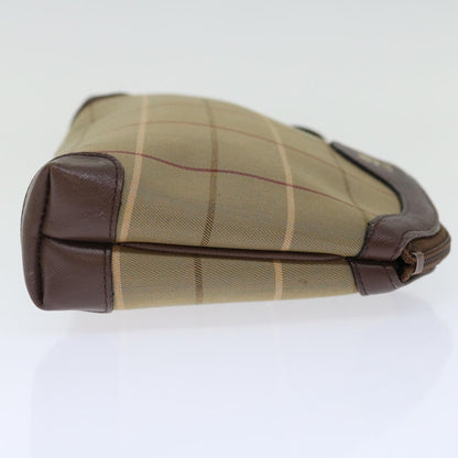 Luxury BurberrySs Nova Check Clutch Bag Canvas Brown Auth bs13397