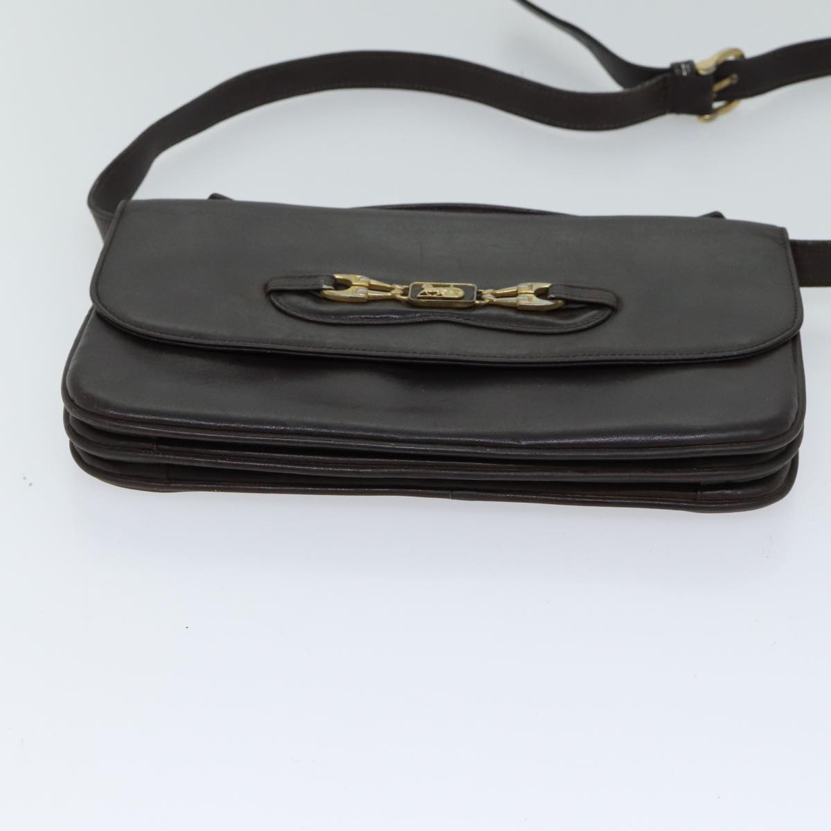 Luxury CELINE Shoulder Bag Leather Brown  13408