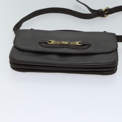 Luxury CELINE Shoulder Bag Leather Brown  13408