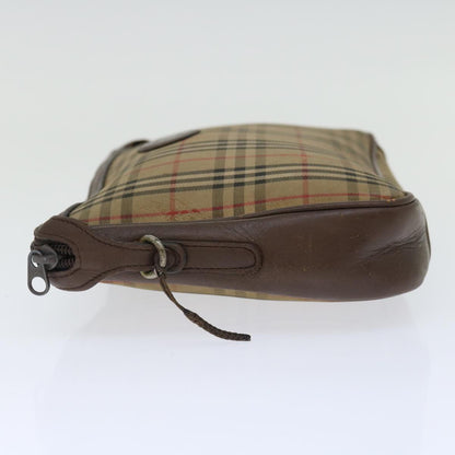 Luxury BurberrySs Nova Check Clutch Bag Canvas Beige Auth bs13410