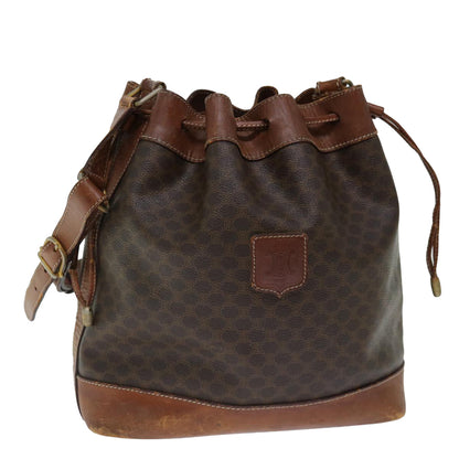 Luxury CELINE Macadam Canvas Shoulder Bag PVC Brown  13427
