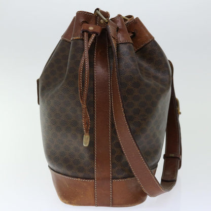 Luxury CELINE Macadam Canvas Shoulder Bag PVC Brown  13427
