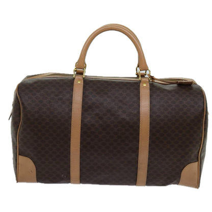 Luxury CELINE Macadam Canvas Boston Bag PVC Brown  13430