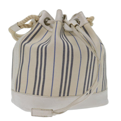 Luxury Burberry Tote Bag Canvas White Auth bs13470